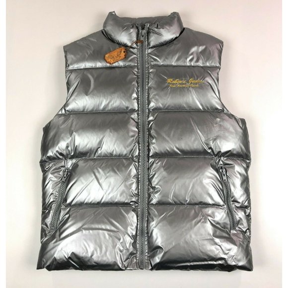 Robin's Jean Other - Robins Jean Mens Large Full Zip Silver Goose Down Insulated Winter Puffer Vest